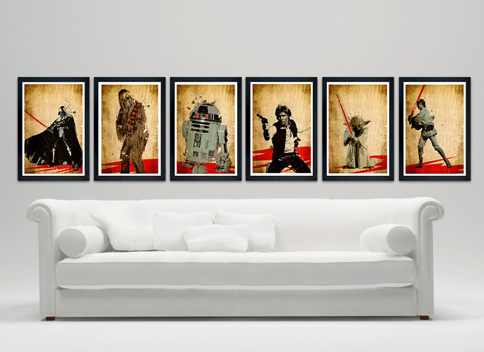 Star Wars Poster Set of 6 Wall Decor 11 X 17 Darth Vader Etsy