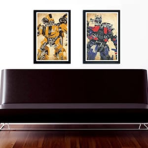 Transformers Poster Set of 2 – wall decor  11 x 17 Optimus Prime Bumblebee