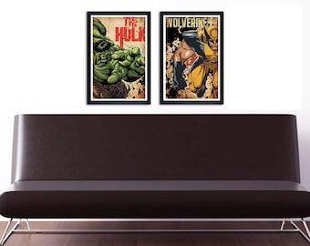 Wolverine & Hulk Poster Set of 2 – wall decor 11 x 17