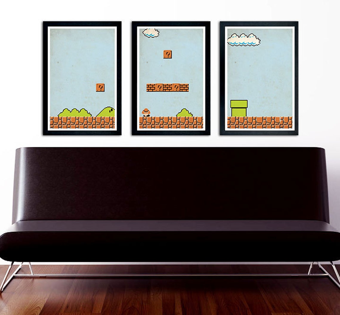 Mario Poster Set of 3 Wall Decor 11 X 17 Nintendo Etsy