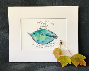 Emerson Quote Print, Nature Lovers Gift, Inspirational Watercolor Quote, Environmentalist Gift, Transcendentalism Quote