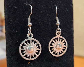 Silver Sunburst Earrings: Nickel-Free Celestial Jewelry