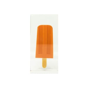 Orange Dreamsicle Floating Wood Ice Cream Ijsslolly in Clear Hars Art Sculpture - Pop Art Party Dessert Geïnspireerd Home Decor Standbeeld