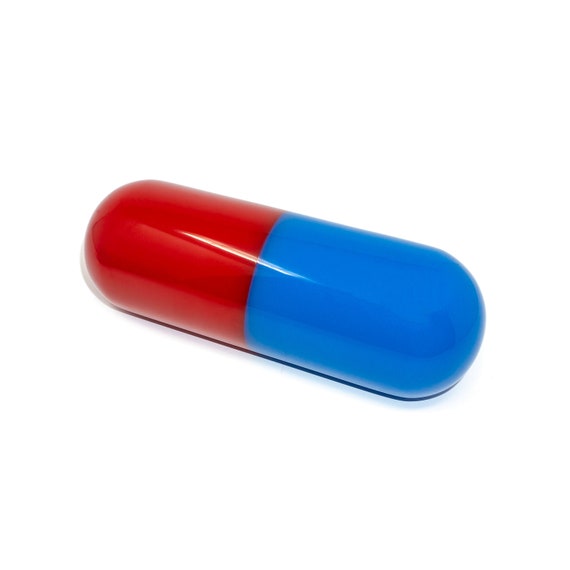 Large Red & Two Tone Resin Chill Pill Art Sculpture 3D -