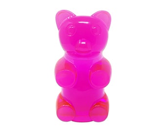 Transluscent Hot Pink Gummy Bear Art Piece Sculpture - Novelty Candy Costume Accessory & Home Decor Display