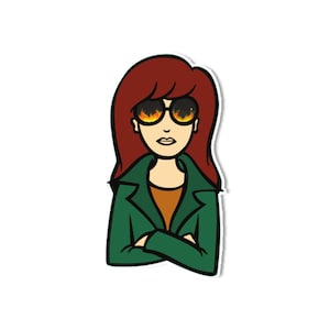 Adesivo de vinil de liga escovada da série de TV "Watch the World Burn" de Daria Morgendorffer - Adesivos engraçados de skate para laptop de 3" Adesivos de bomba de meme dos anos 90