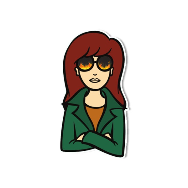 Daria Morgendorffer TV Series "Watch the World Burn" Brushed Alloy Vinyl Sticker - 3" Funny Laptop Skateboard Stickers 90s Meme Sticker Bomb