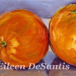 4x12 Original Oranges still life painting, oranges oil painting, Kitchen art, Wall Decor, Impressionism art, Citrus Painting, fruit painting