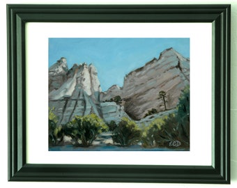 Landscape oil painting print, Southwestern print, Tent Rocks print, mountain landscape print, New Mexico lanscape print, southwest print