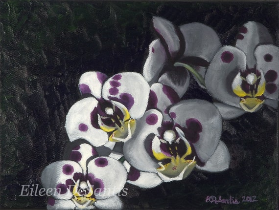 Pintura al óleo original de la orquídea phalaenopsis pintura - Etsy México
