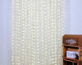 LACE and Chiffon flower Garlands,Strand boho Curtain Ceremony Backdrop,Wedding Decorations,Wedding shabby chic photo booth