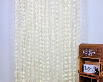 LACE and Chiffon flower Garlands,Strand boho Curtain Ceremony Backdrop,Wedding Decorations,Wedding shabby chic photo booth