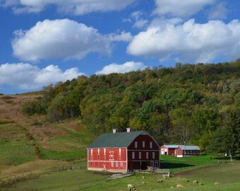 Red Barn 16" x 20" Color print 20" x 24" Double Mat by Rob Power