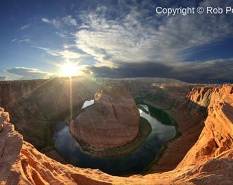 Horseshoe Bend Sunset 16" x 20" Color print 20" x 24" Double Mat by Rob Power