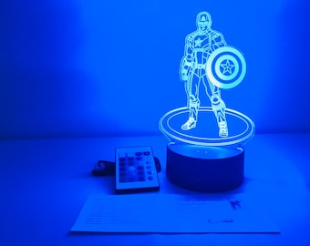 3D LED Nachtlichter Hawkeye Superheld Tischlampe Schreibtischlampe Bettlampe