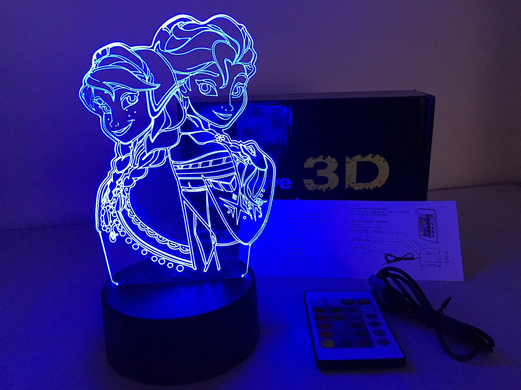 Frozen 3D LED Lamp with a base of your choice! - PictyourLamp