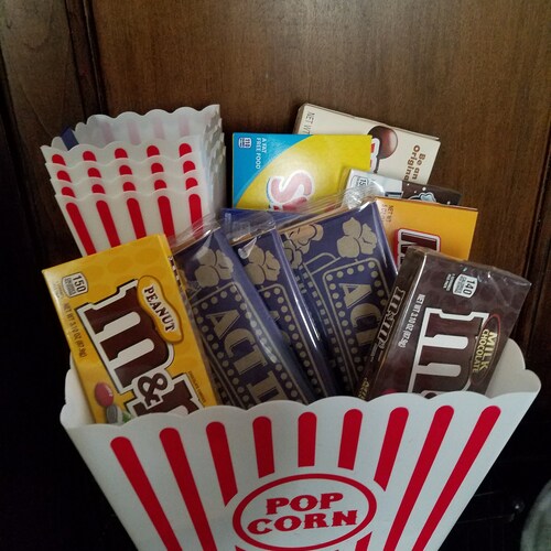 Personalized Family Movie Night Gift/ Popcorn Container Set/ Etsy