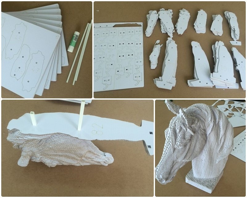 Horse Head DIY Cardboard Sculpture DIY Papercraft 3D Wall Etsy UK