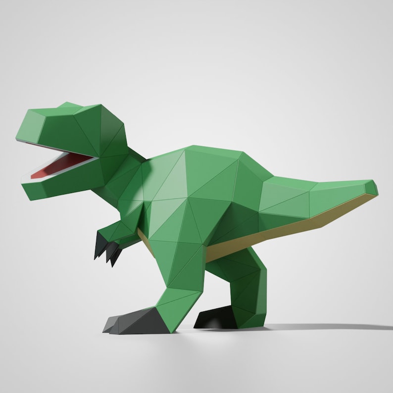 Cute T-rex Sculpture Pre-cut DIY Papercraft Kit Multi-color - Etsy