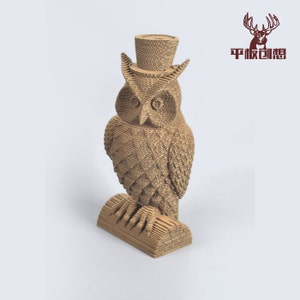 Owl Man - DIY Cardboard Sculpture, DIY Papercraft, 3D Wall art,Home Decor, Corrugated board,Animal Wall Decor, DIY Gift