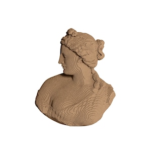 Buste d'Aphrodite - Sculpture classique en carton à faire soi-même, créations artisanales en papier, création 3D sur papier, décoration d'intérieur, carton ondulé, cadeau bricolage