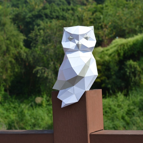 Owl  Pre-cutting DIY Papercraft  Kit, Multi-color Option，3D  art, Low Poly  Paper , Animals , DIY Gift