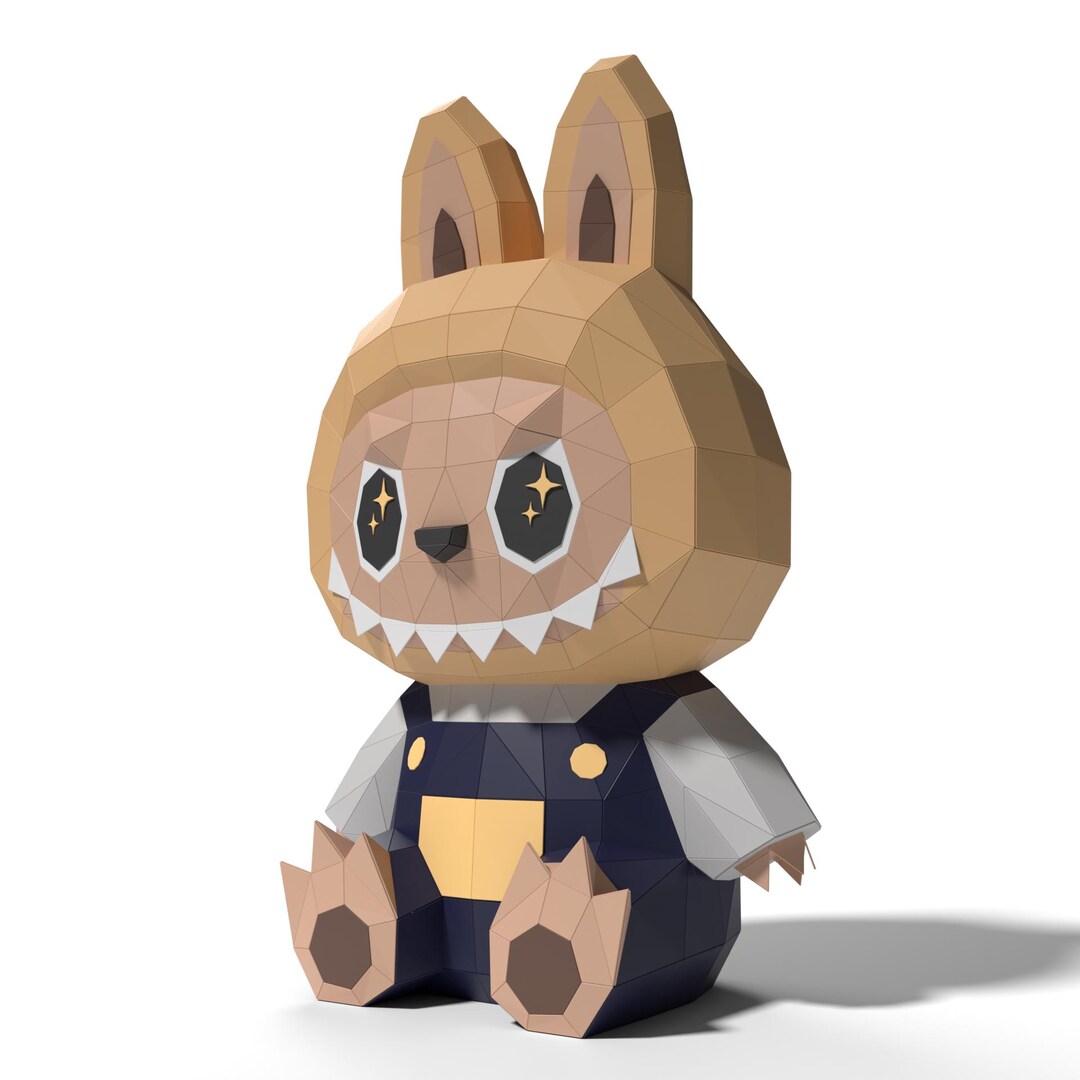Labubu Roly Poly Labubu Sitting Paper Sculpture,pre-cut DIY Papercraft Kit,handmade ...