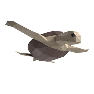 Sea Turtle Paper Sculpture,Pre-cut DIY Papercraft Kit,Handmade Sea animal,Low Poly Home Decor,All Accessories Included