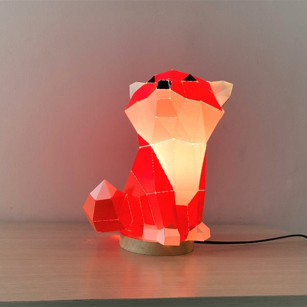 Leuke Fox DIY Paper Lamp Craft Kit, Creatieve papieren lampenkap, 3D papercraft lampenkap, Multi Color Opties