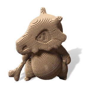 Cubone Cardboard Sculpture, DIY Pokemon 3D Papercraft kit, 3D paper art, Home Decor, Corrugated board, DIY Gift