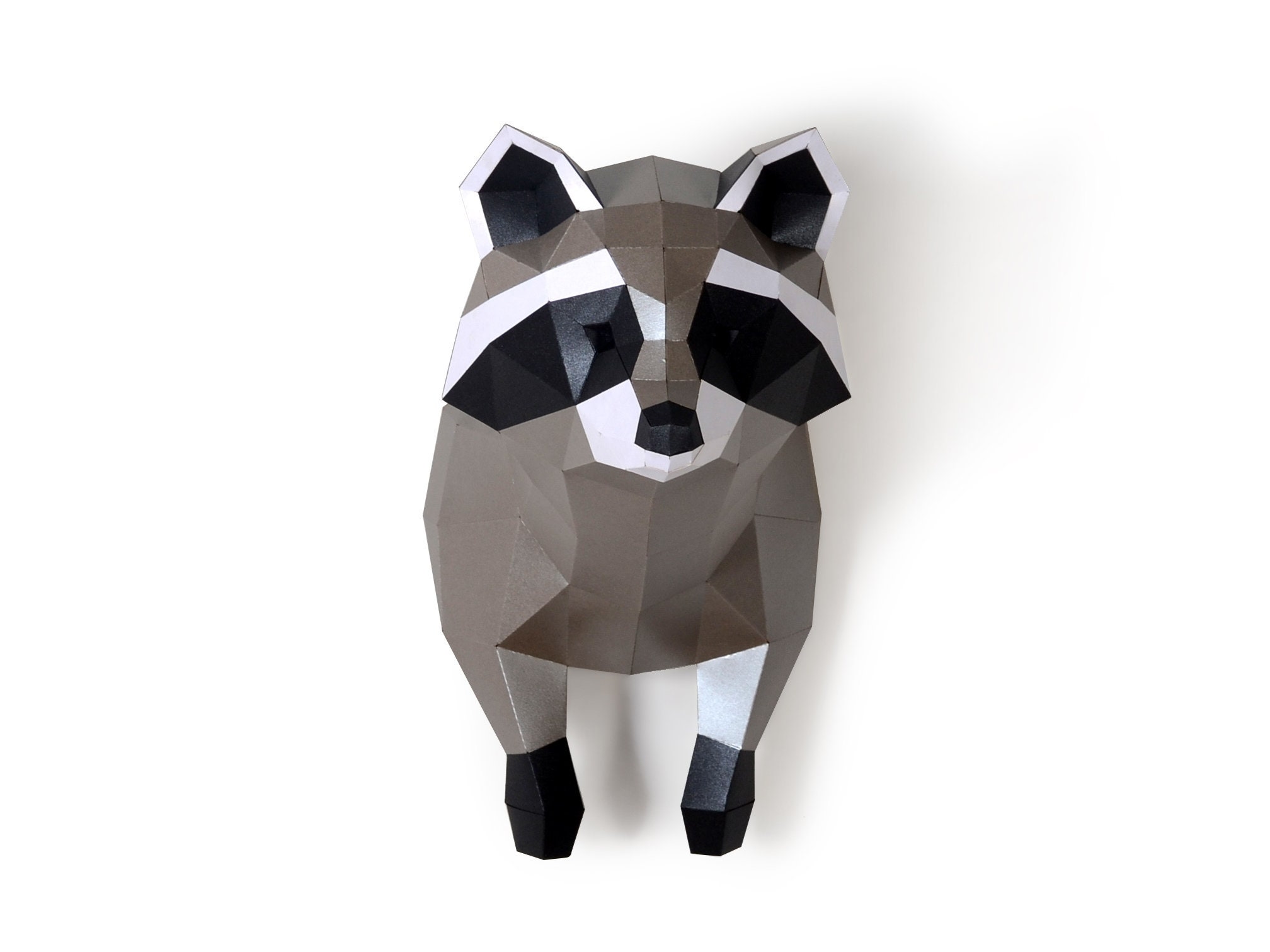 Cardboard Racoon Raccoon Sculpture, Pre-cutting DIY Papercraft Kit, Multi-color Option ...
