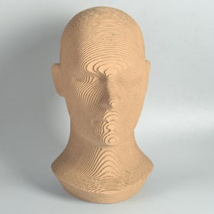 Cabeza humana - Escultura de cartón DIY, manualidades de papel DIY, arte de papel 3D, decoración del hogar, cartón corrugado, regalo DIY