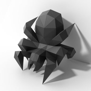 Spider Crawling Paper Sculpture,Pre-cut DIY Papercraft Kit,Handmade wild animals,Low Poly Home Decor,All Accessories Included