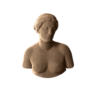 Buste d'Aphrodite du Capitole - Sculpture classique en carton à faire soi-même, créations artisanales en papier, création 3D sur papier, décoration d'intérieur, carton ondulé, cadeau bricolage