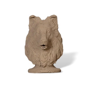 Escultura de cartón busto Sheltie, kit de papel diy 3D, arte de papel 3D, decoración del hogar, cartón corrugado, regalo diy