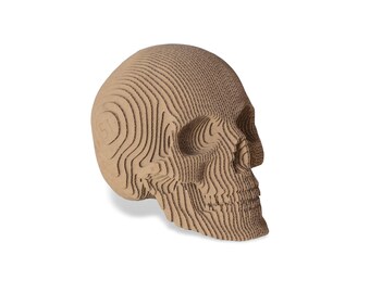 小型の人間の頭蓋骨段ボール彫刻、DIY 3Dペーパークラフトキット、3D