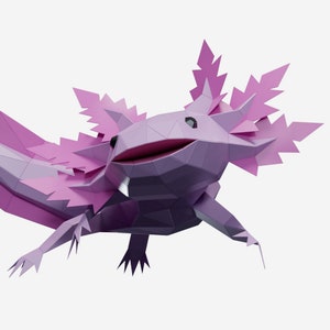 Axolotl Paper Sculpture,pre-cut DIY Papercraft Kit,handmade Wild Animal ...