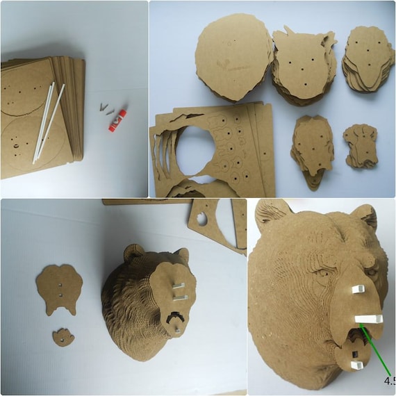 Grizzly Bear Head Trophy DIY Cardboard Sculpture DIY - Etsy UK Grizzly Bear Head Trophy DIY Cardboard Sculpture DIY - Etsy UK