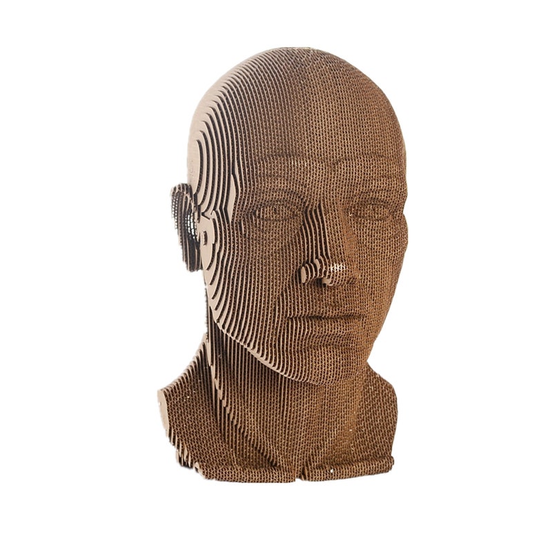 Human Head DIY Cardboard Culpture DIY Papercraft 3D Paper Etsy