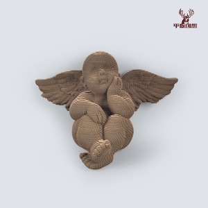 Modèle d'ange - Sculpture en carton à faire soi-même, créations artisanales en papier, création d'art en papier 3D, décoration d'intérieur, carton ondulé, cadeau bricolage