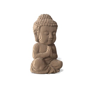 Sculpture en carton de statue de Bouddha de petite taille, kit 3D de papercraft de boule de dragon de DIY, art 3D de papier, décor à la maison, planche ondulée, cadeau de DIY