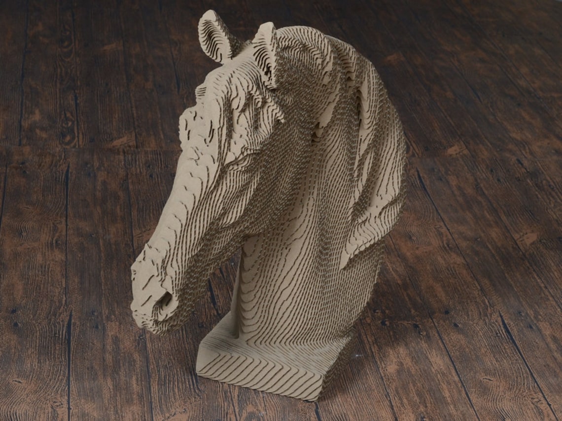 Horse Head DIY Cardboard Sculpture DIY Papercraft 3D Wall Etsy UK