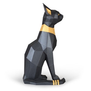 Egitto gatto Pre-taglio fai da te Papercraft Kit, Bastet,Multi-colore Opzione,3D arte, Low Poly Paper , Animali , Regalo fai da te