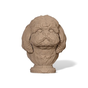 Shih Tzu Bust Cardboard Sculpture, DIY 3D Papercraft kit, art du papier 3D, Home Decor, Planche ondulée, Cadeau DIY