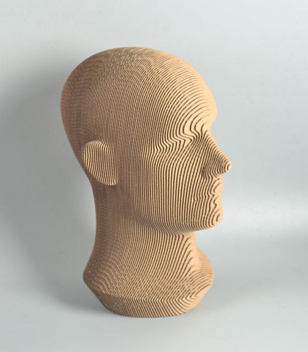 Human Head DIY Cardboard Sculpture DIY Papercraft 3D Paper Etsy UK