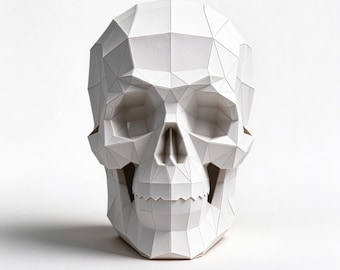 DIY Human Skull Paper Sculpture Kit, Low Poly Home Decor