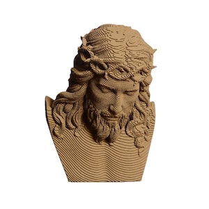 Busto de Jesús - Escultura clásica de cartón DIY, manualidades de papel DIY, arte de papel 3D, decoración del hogar, cartón corrugado, regalo DIY