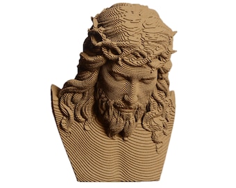 DIY Jesus Bust Cardboard Sculpture Kit – 3D Papercraft Home Decor