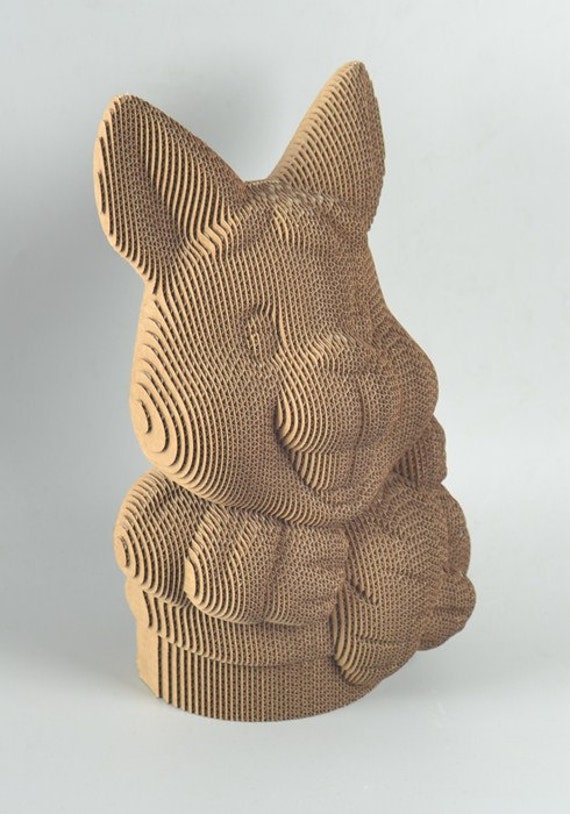 Rabit Model Diy Cardboard Sculpture Diy Papercraft 3d Etsy
