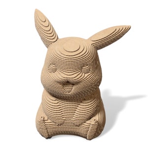 Escultura de cartón de Pikachu, kit de manualidades de papel 3D de Pokémon, arte de papel 3D, decoración del hogar, cartón corrugado, regalo de bricolaje